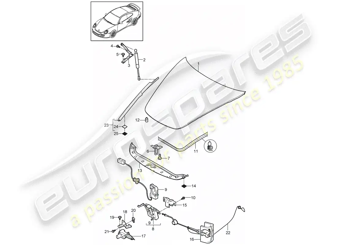 porsche 2012 (997-2 turbo / gt2 rs) cover part diagram