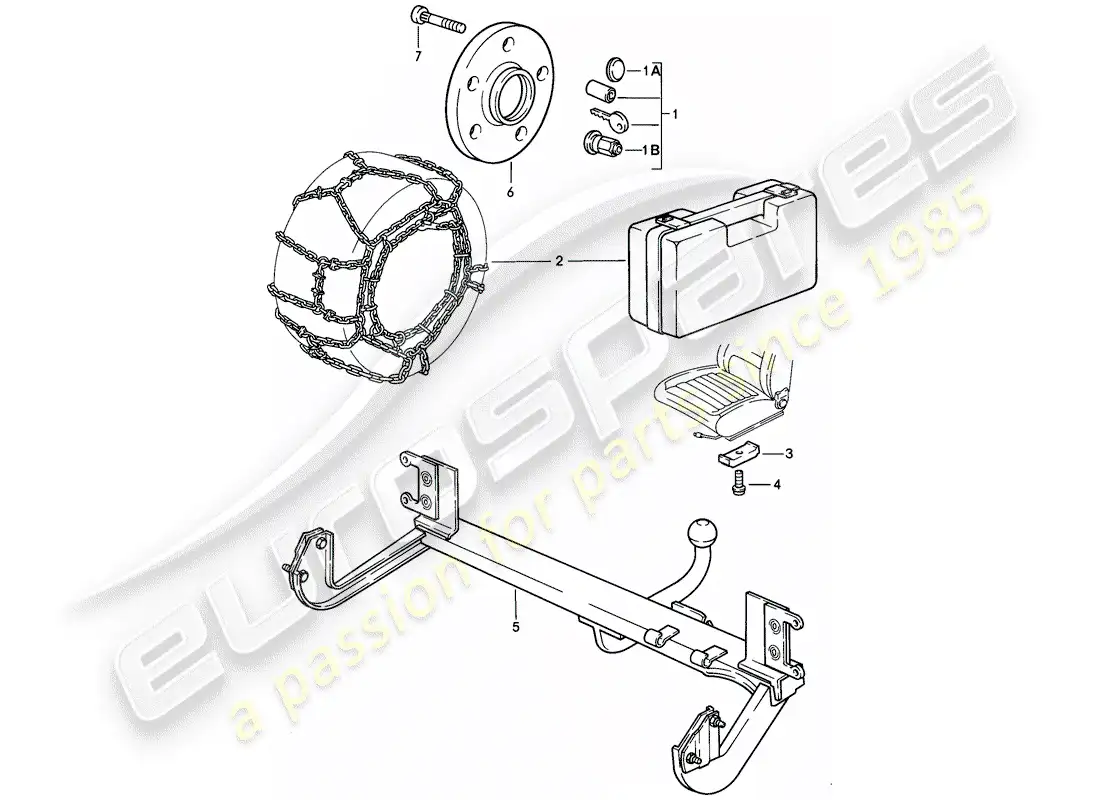 porsche 1982 (944) accessories parts diagram