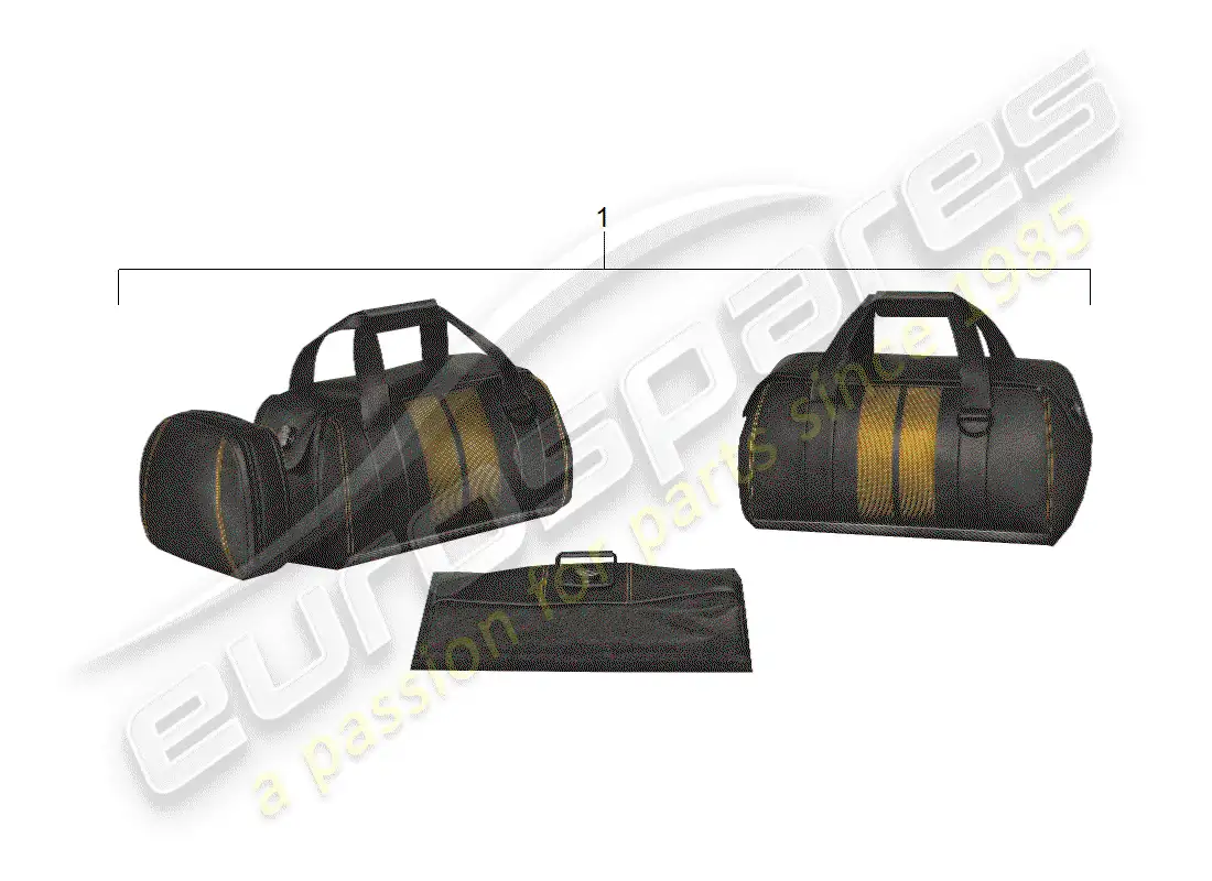 porsche 2011 (tequipment panamera) travel bags set parts diagram