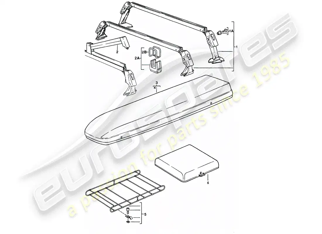 porsche 1984 (911) roof transport system parts diagram