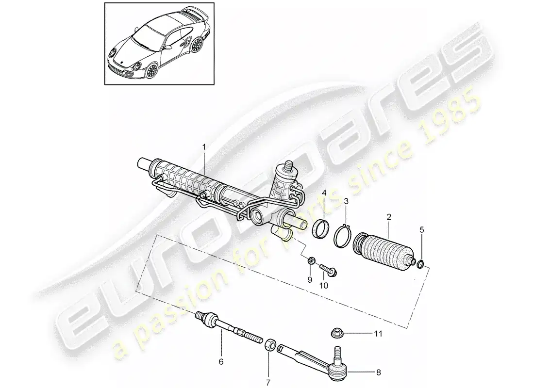 porsche 2012 (997-2 turbo / gt2 rs) power steering parts diagram