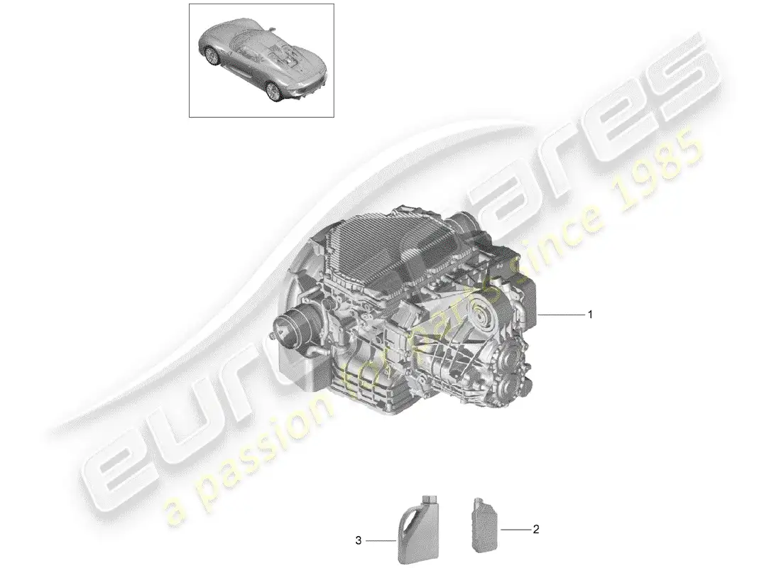 porsche 2015 (918 spyder) replacement transmission parts diagram