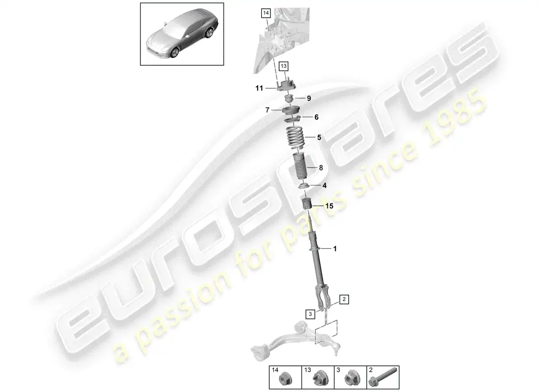 porsche 2017 (panamera 971-1) suspension parts diagram