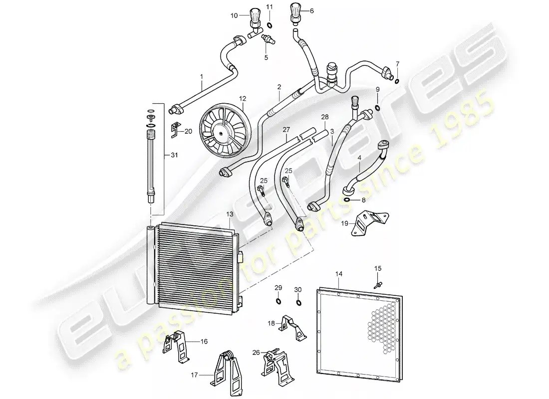 porsche 2006 (carrera gt) refrigerant circuit parts diagram