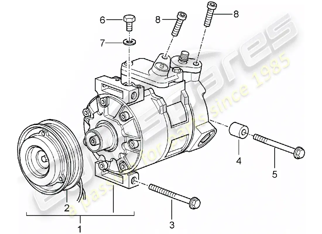 porsche 2004 (986 boxster) compressor parts diagram