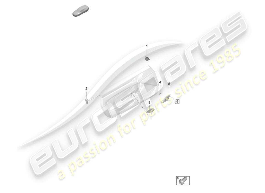 porsche 2023 (992-1 gt3/rs/st) door panel accessories part diagram