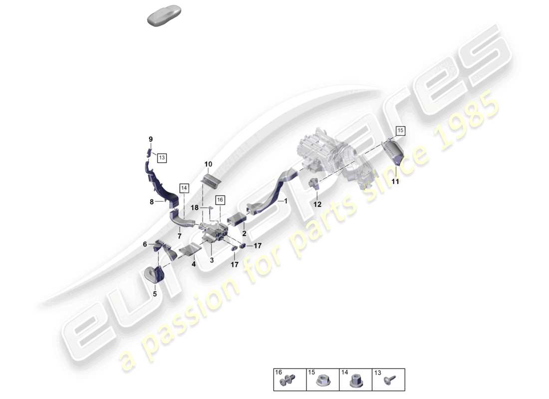 porsche 2026 (panamera 976) air guide 4-zone air-conditioning system passenger comp. ventilation part diagram