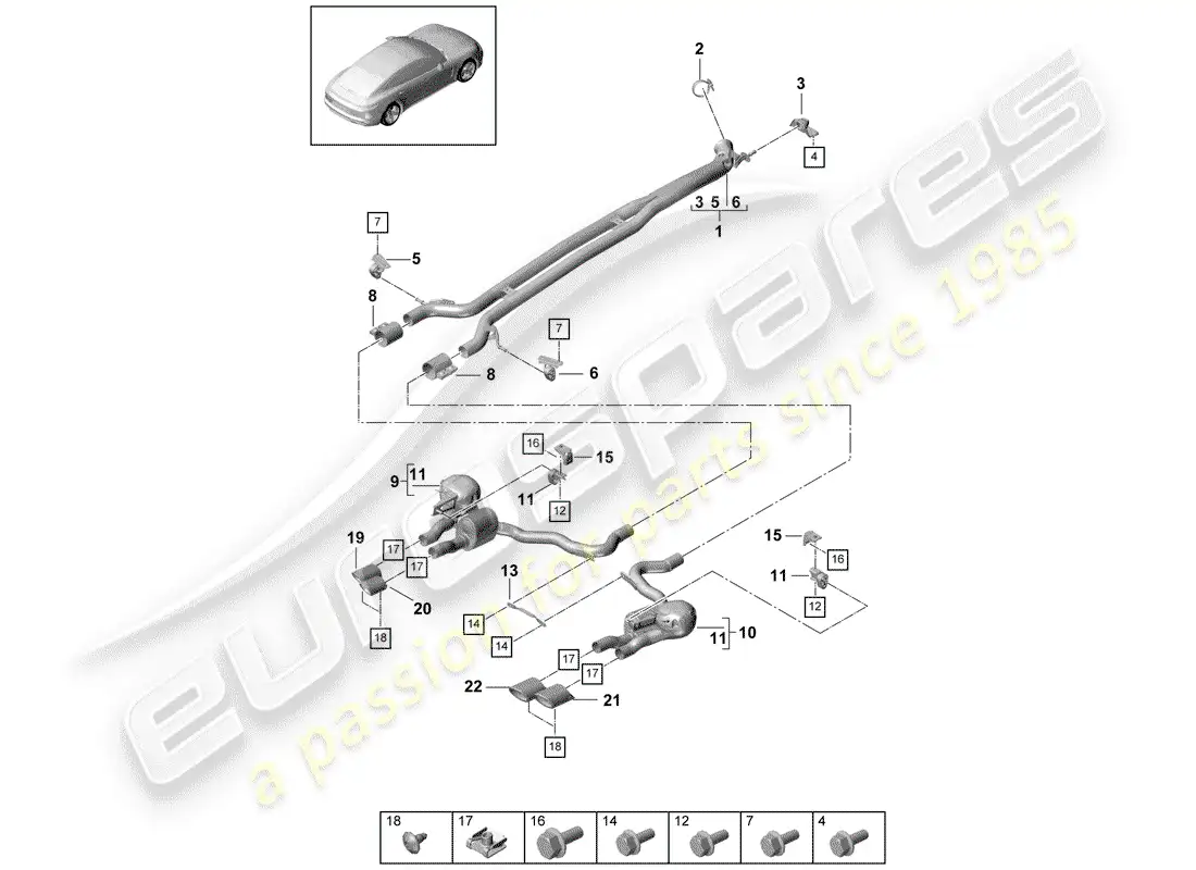 porsche 2017 (panamera 971-1) exhaust system parts diagram