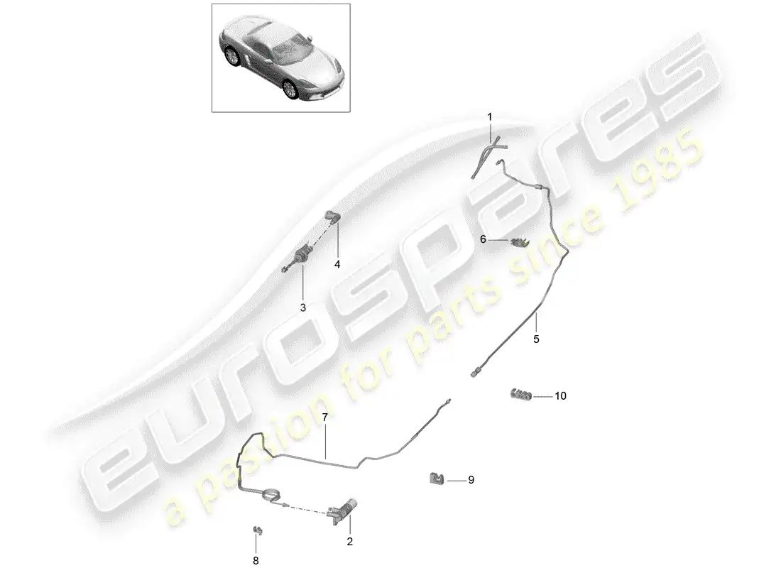 porsche 2019 (718 boxster) hydraulic clutch parts diagram
