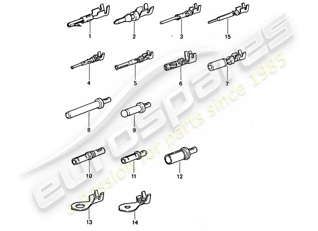 porsche 1994 (968) pin (male) terminal - contact pin - cable shoe parts diagram