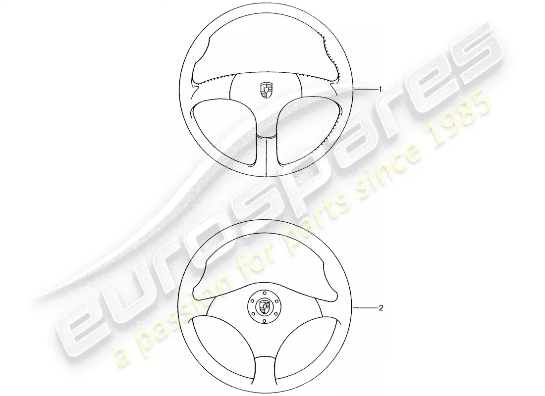 porsche 2008 (tequipment) sports steering wheel parts diagram