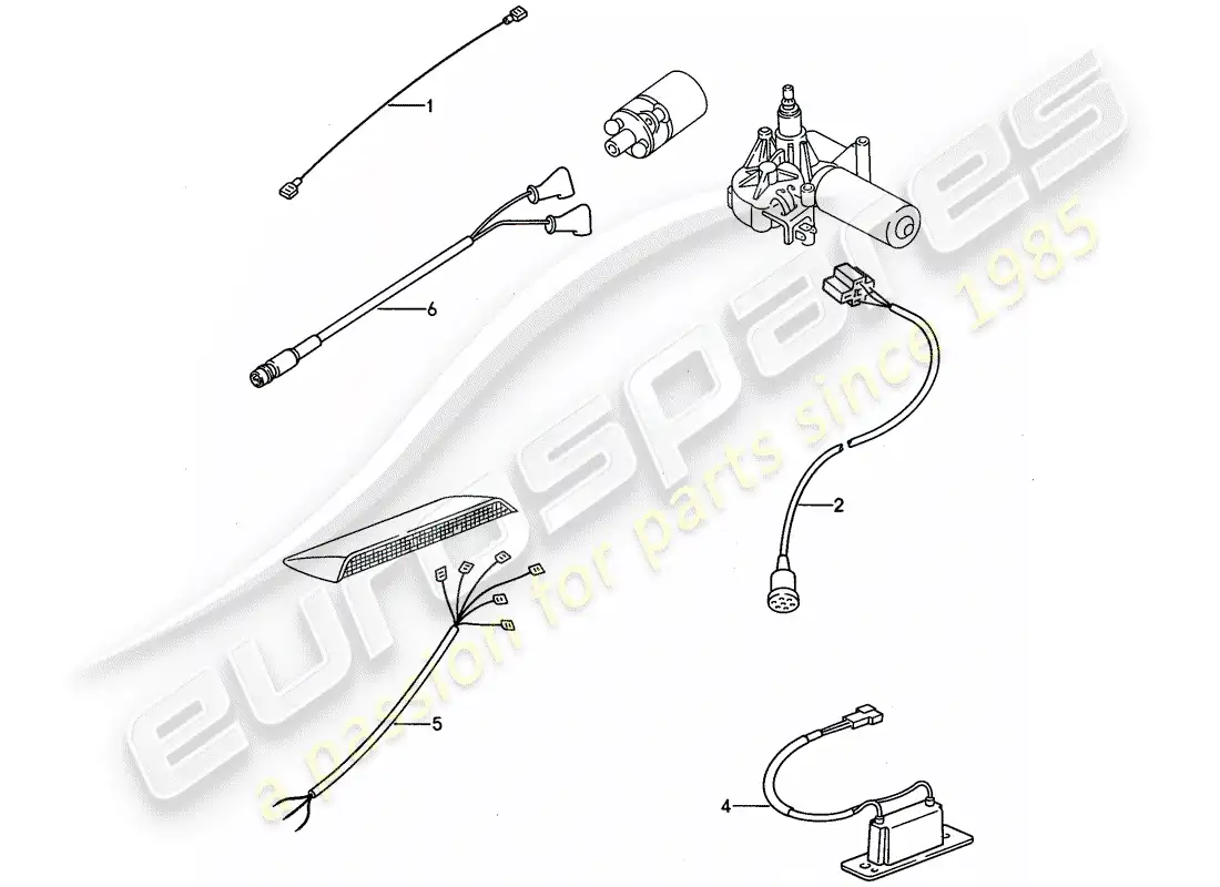 porsche 1994 (968) wiring harnesses - rear end parts diagram