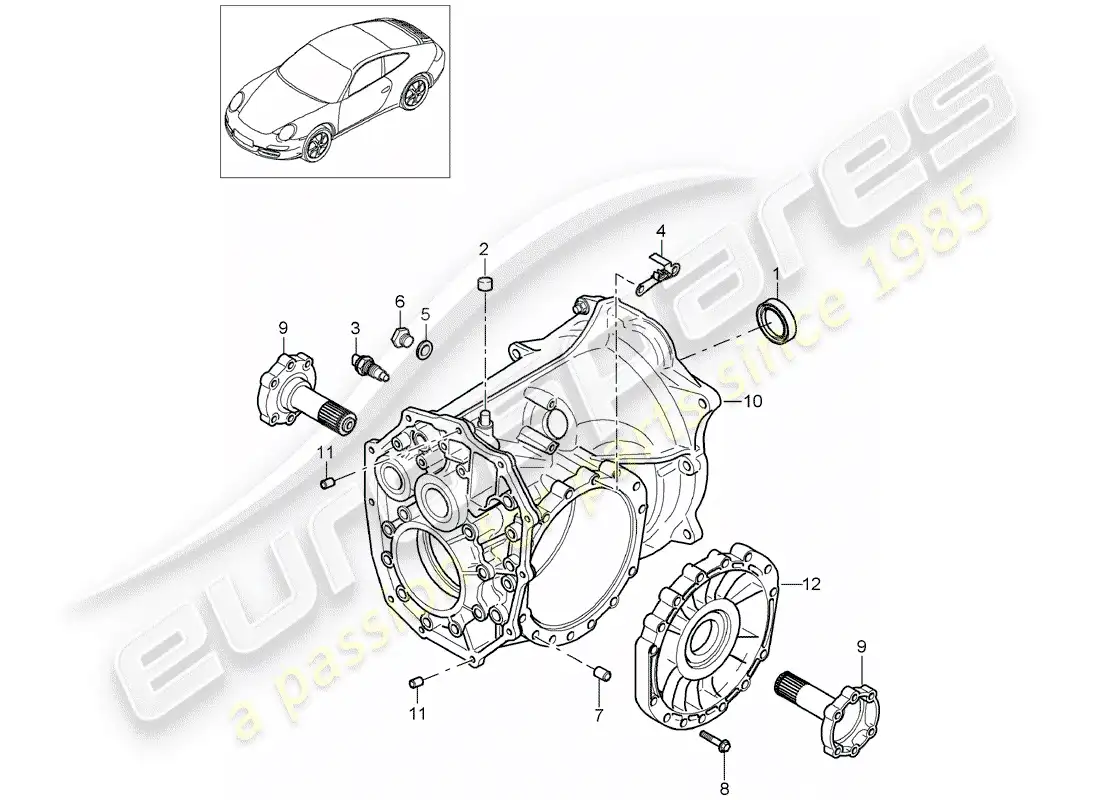 porsche 2012 (997-2) manual gearbox parts diagram