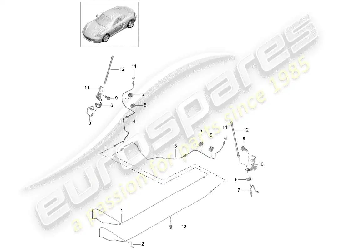 porsche 2019 (718 cayman) brake line parts diagram