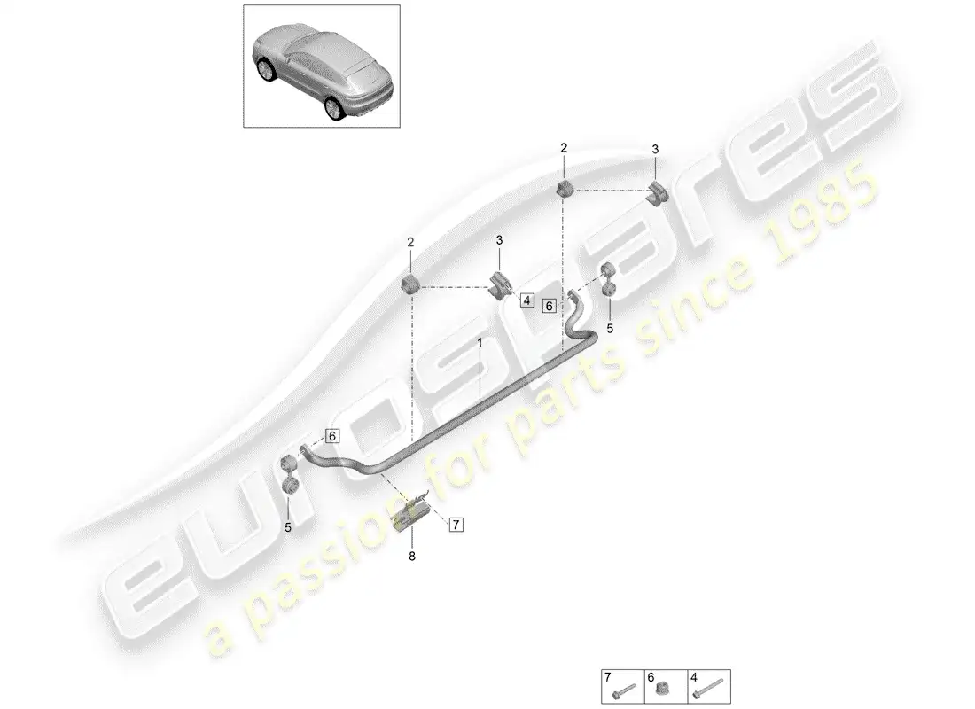 porsche 2020 (macan) stabilizer part diagram