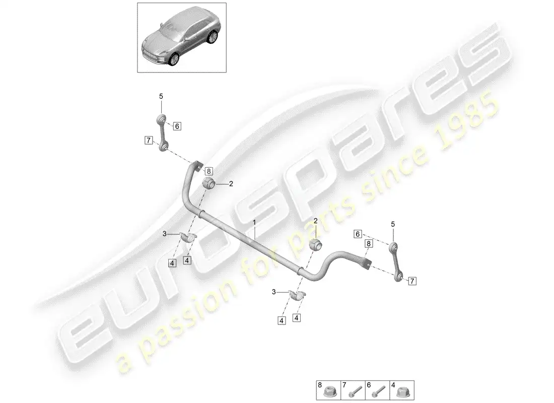 porsche 2020 (macan) stabilizer part diagram