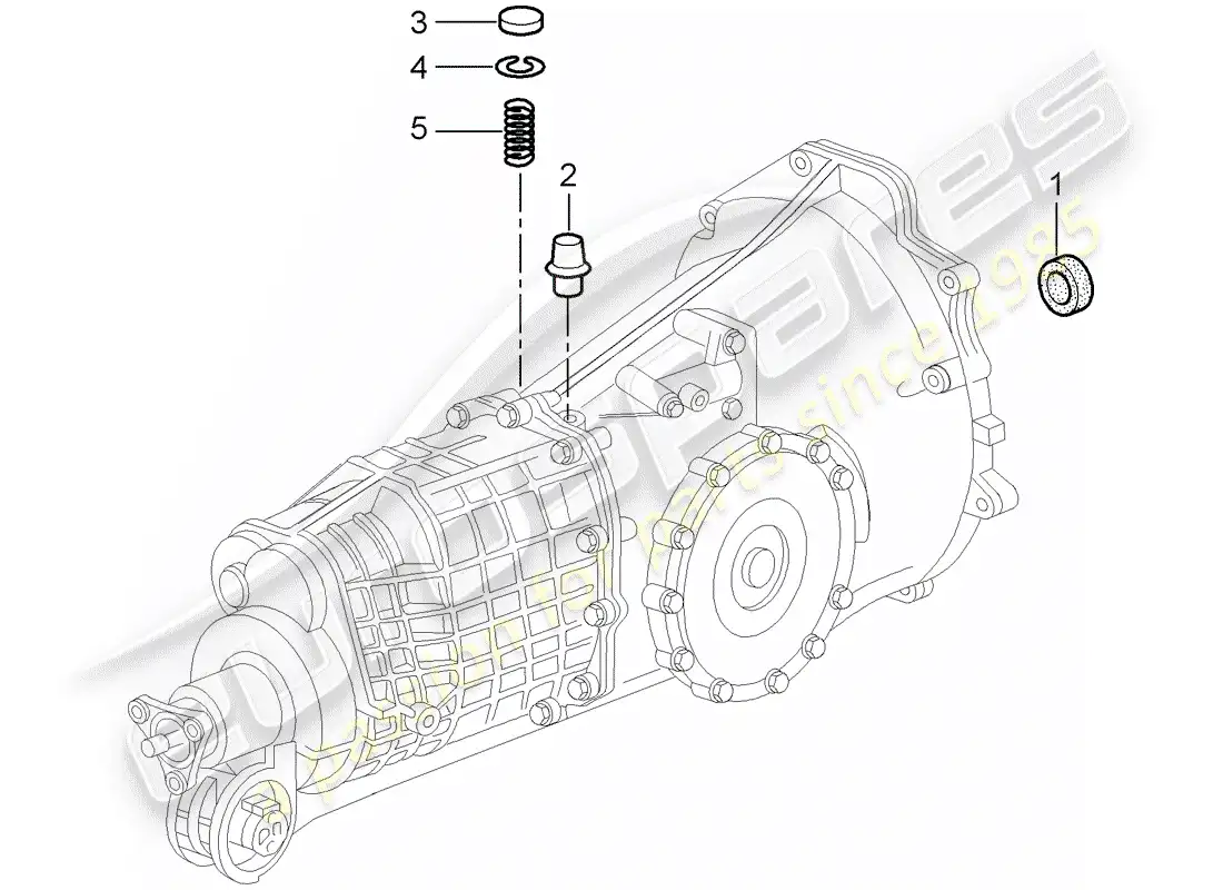 porsche 2002 (996) transmission - single parts parts diagram