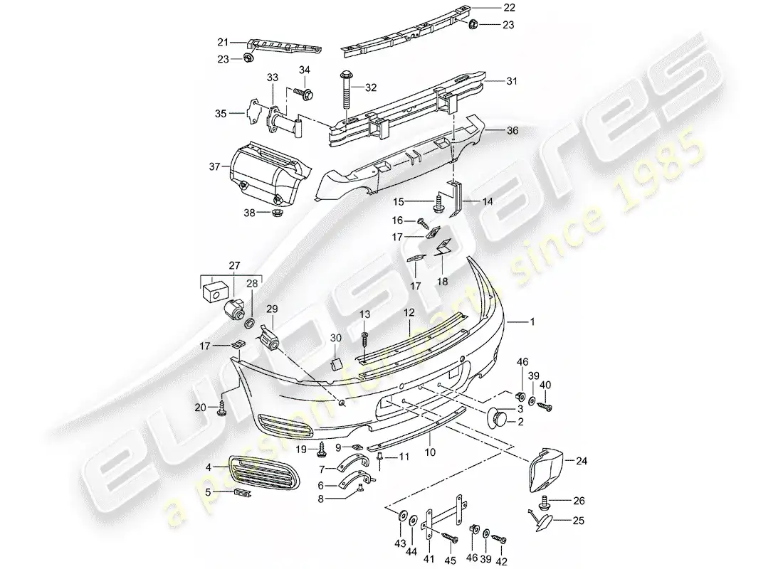 porsche 2002 (996) bumper parts diagram