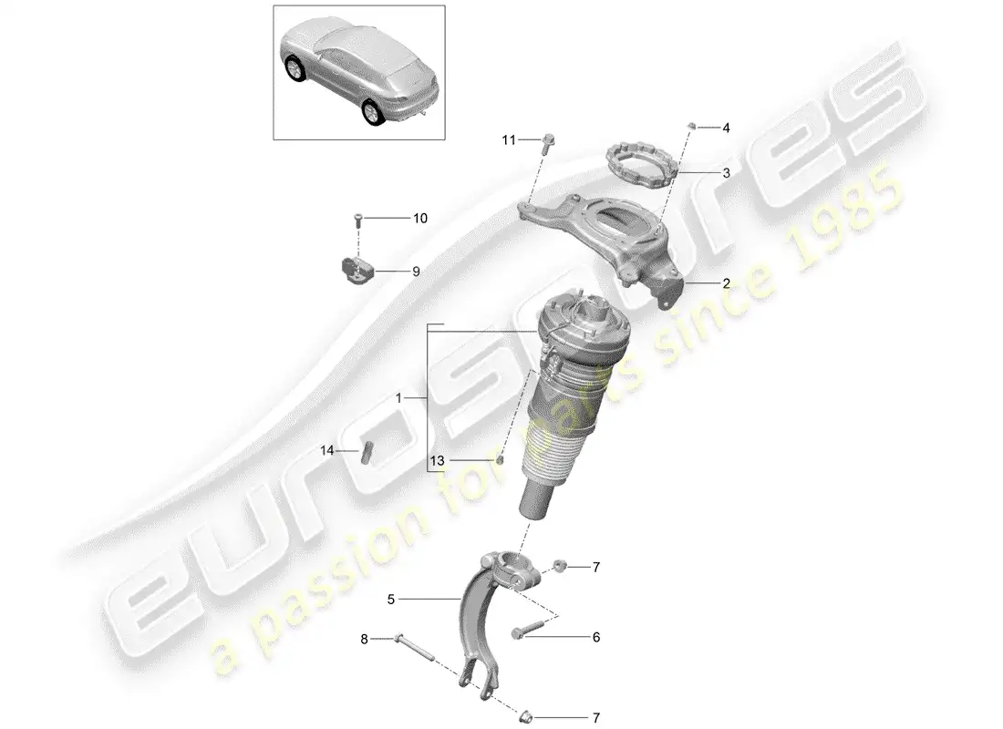 porsche 2016 (macan) air spring parts diagram