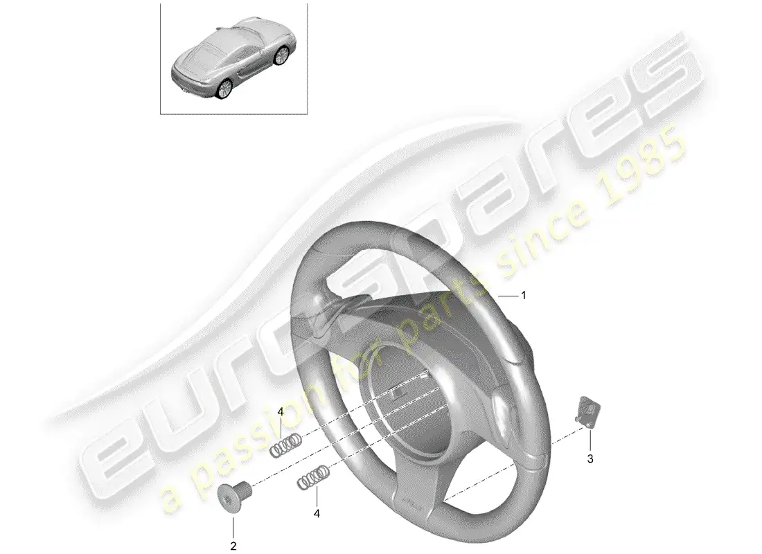 porsche 2015 (981 cayman) steering wheels parts diagram