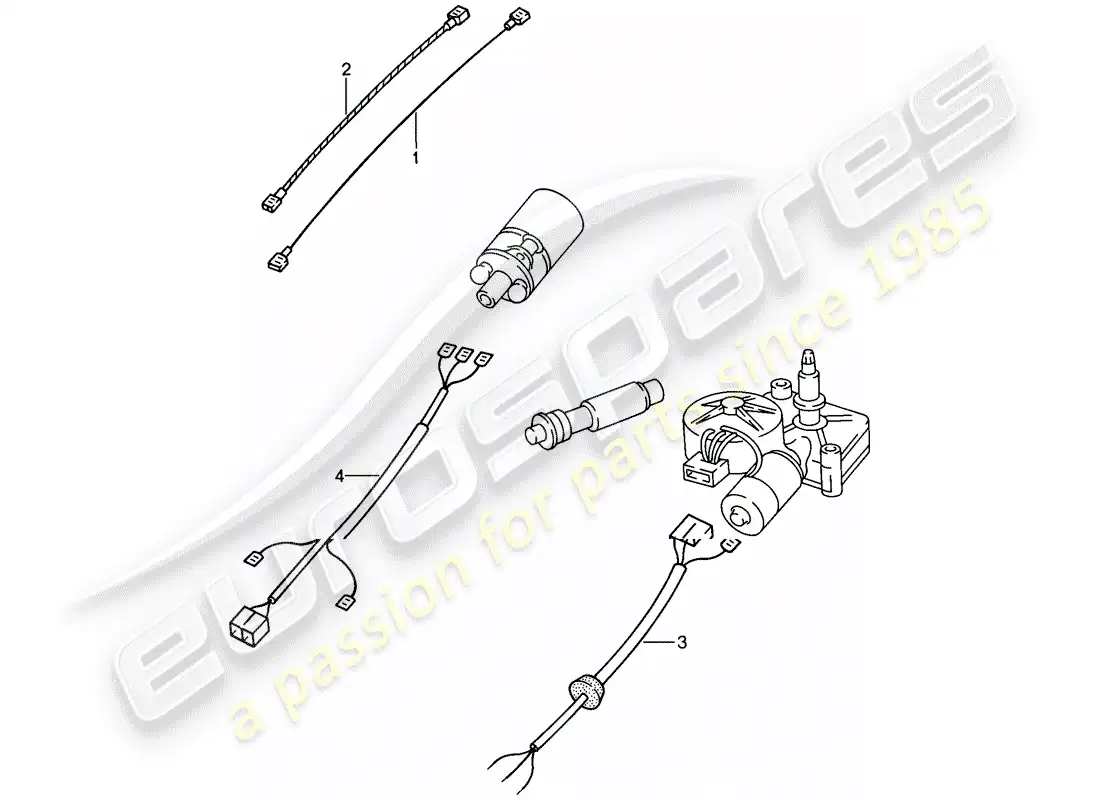 porsche 1988 (944) wiring harnesses - rear end parts diagram