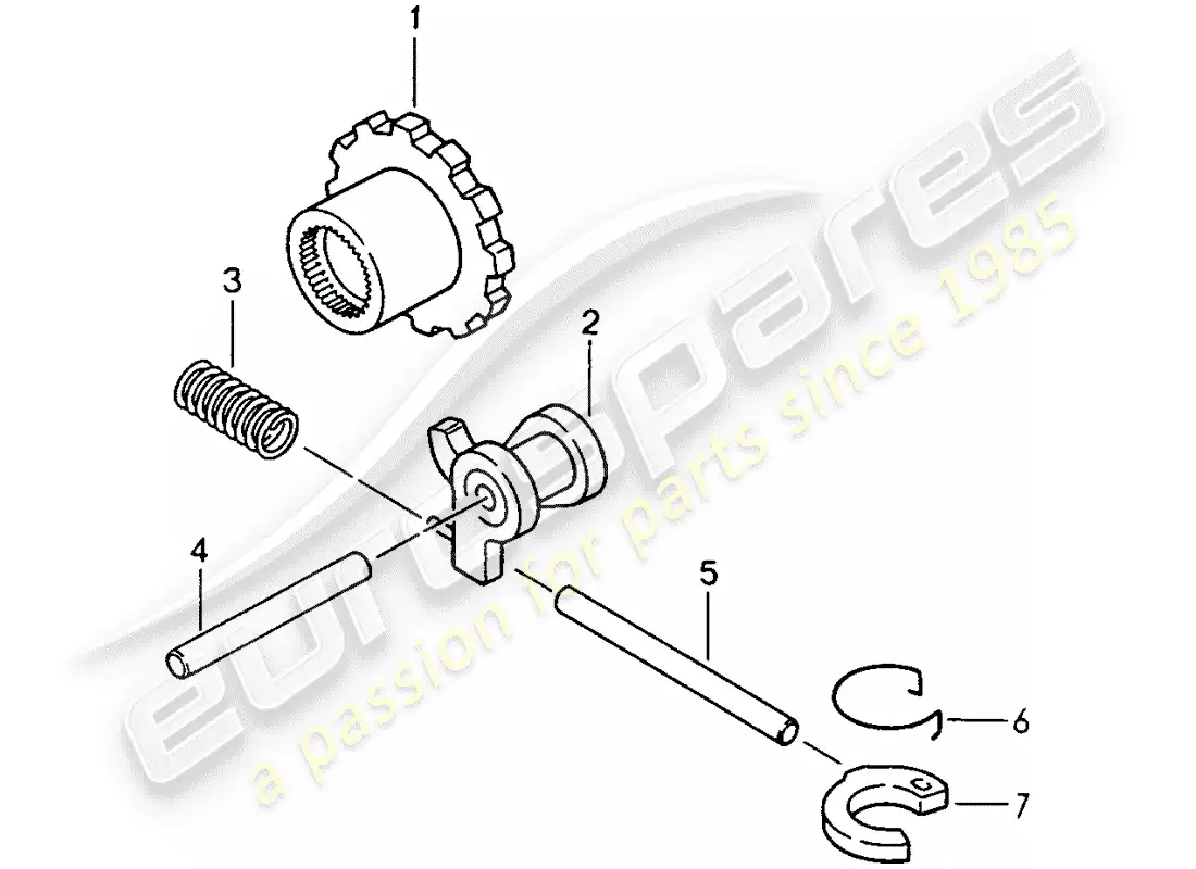 porsche 1992 (968) tiptronic - parking lock parts diagram