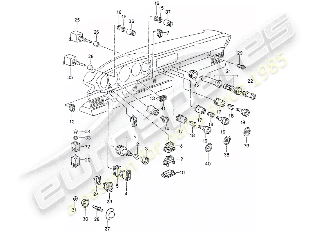 porsche 1991 (964) switch parts diagram