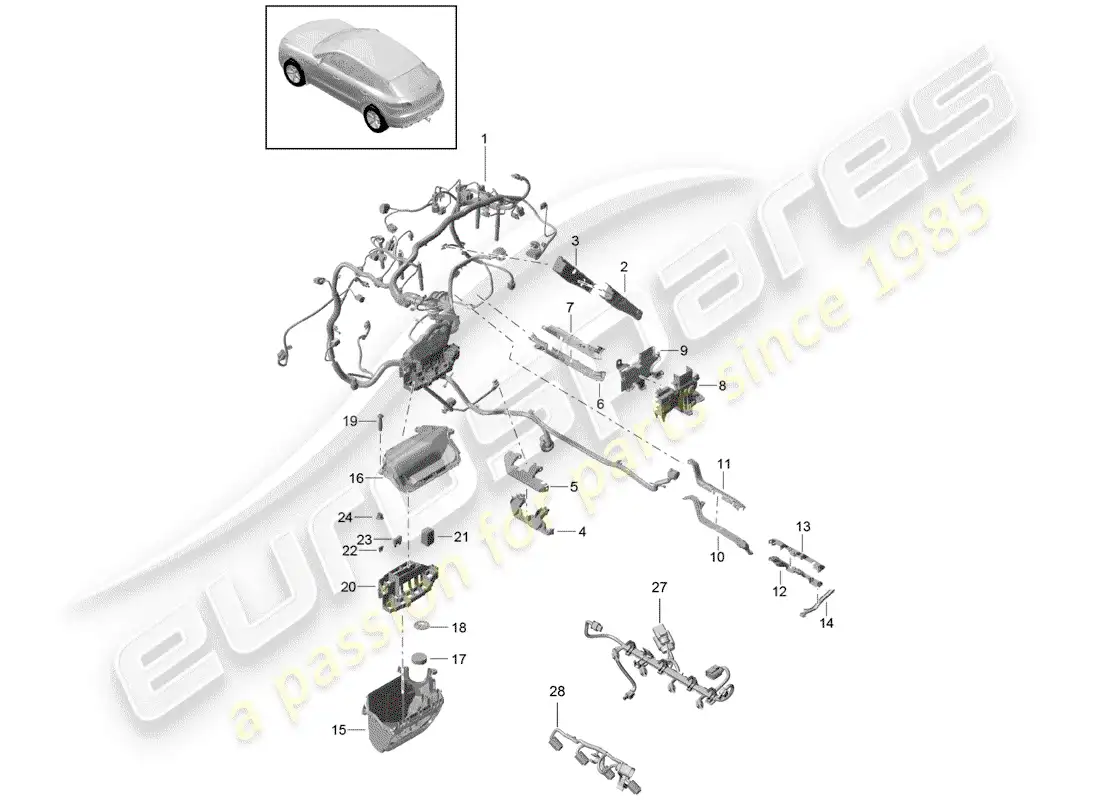 porsche 2017 (macan) harness parts diagram