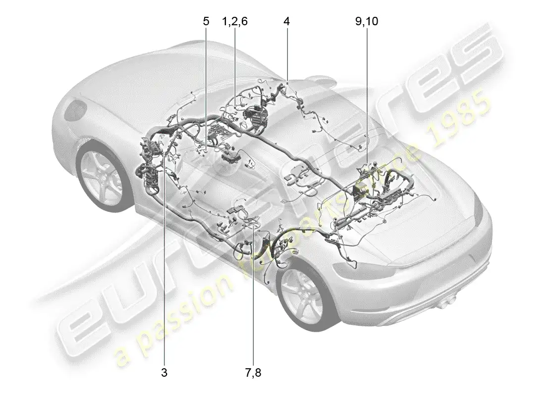 porsche 2019 (718 cayman) wiring harnesses parts diagram