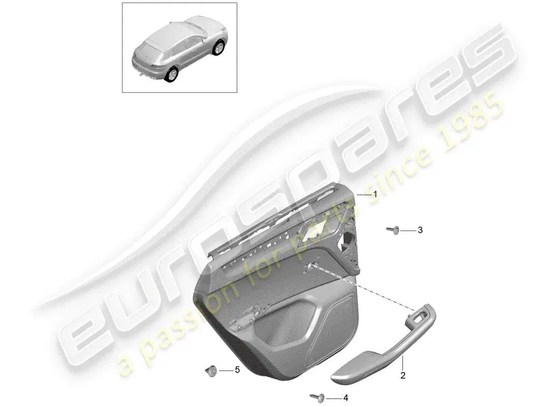 porsche 2014 (macan) door panel part diagram