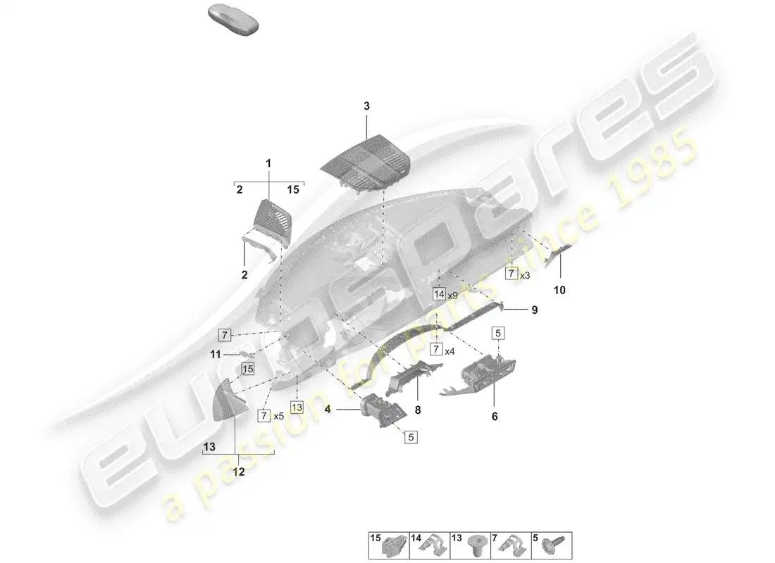 porsche 2019 (992-1) accessories parts diagram