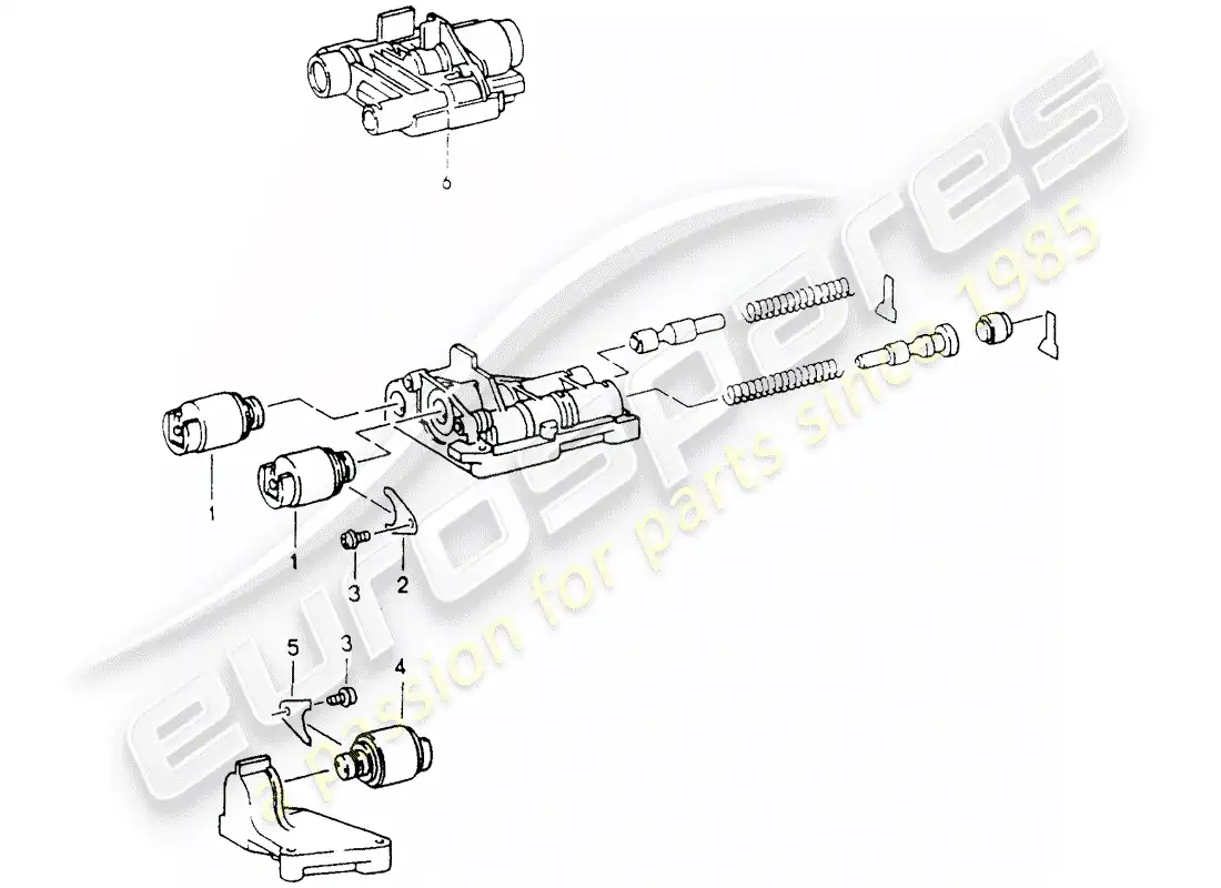 porsche 1994 (964) tiptronic - solenoid valve parts diagram