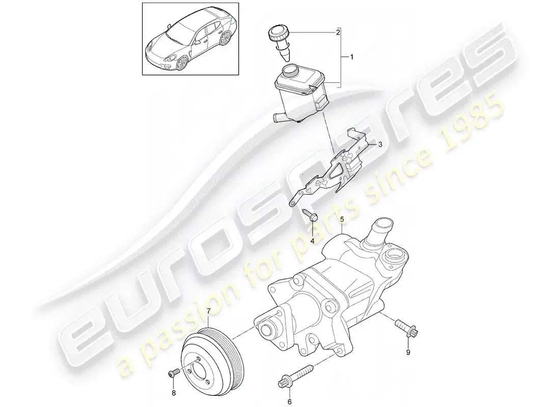 porsche 2016 (panamera 970) power steering parts diagram