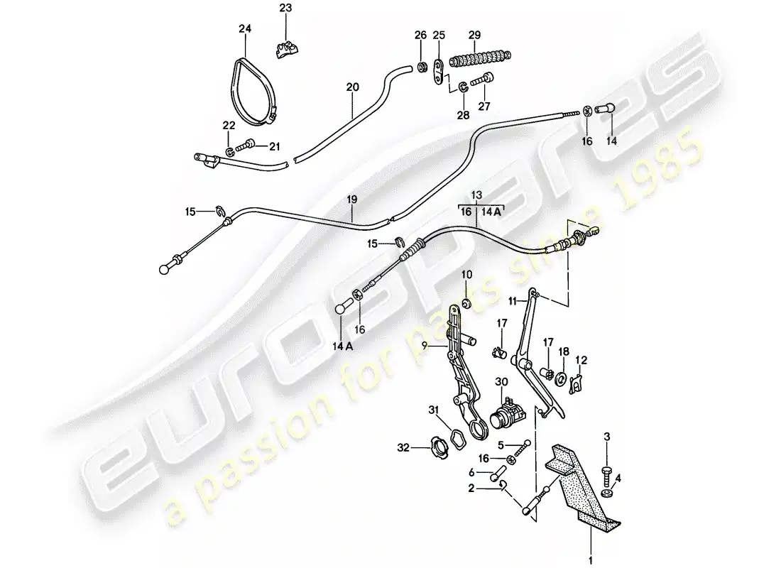 porsche 1981 (928) throttle control parts diagram