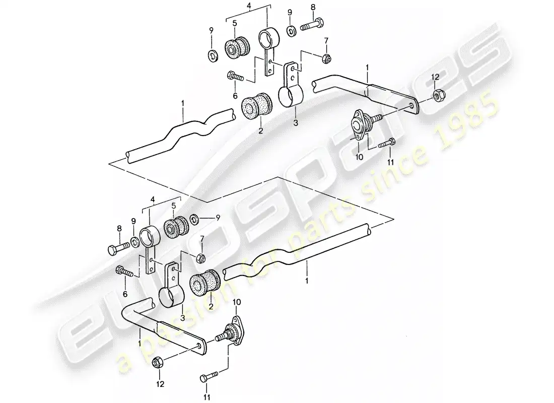 porsche 1987 (959) stabilizer parts diagram