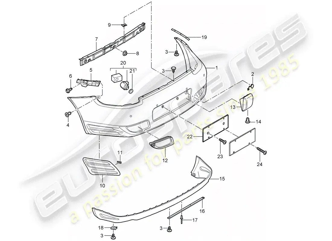 porsche 2009 997-2 turbo / gt2 lining parts diagram