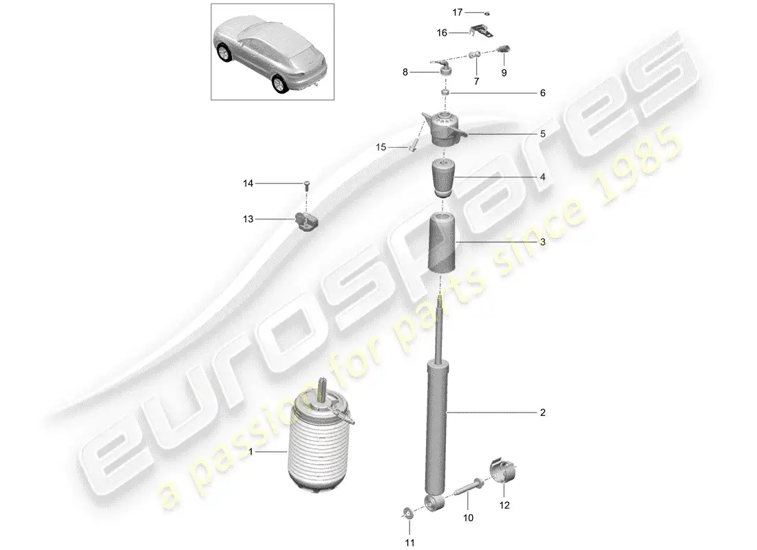 porsche 2016 (macan) air spring parts diagram