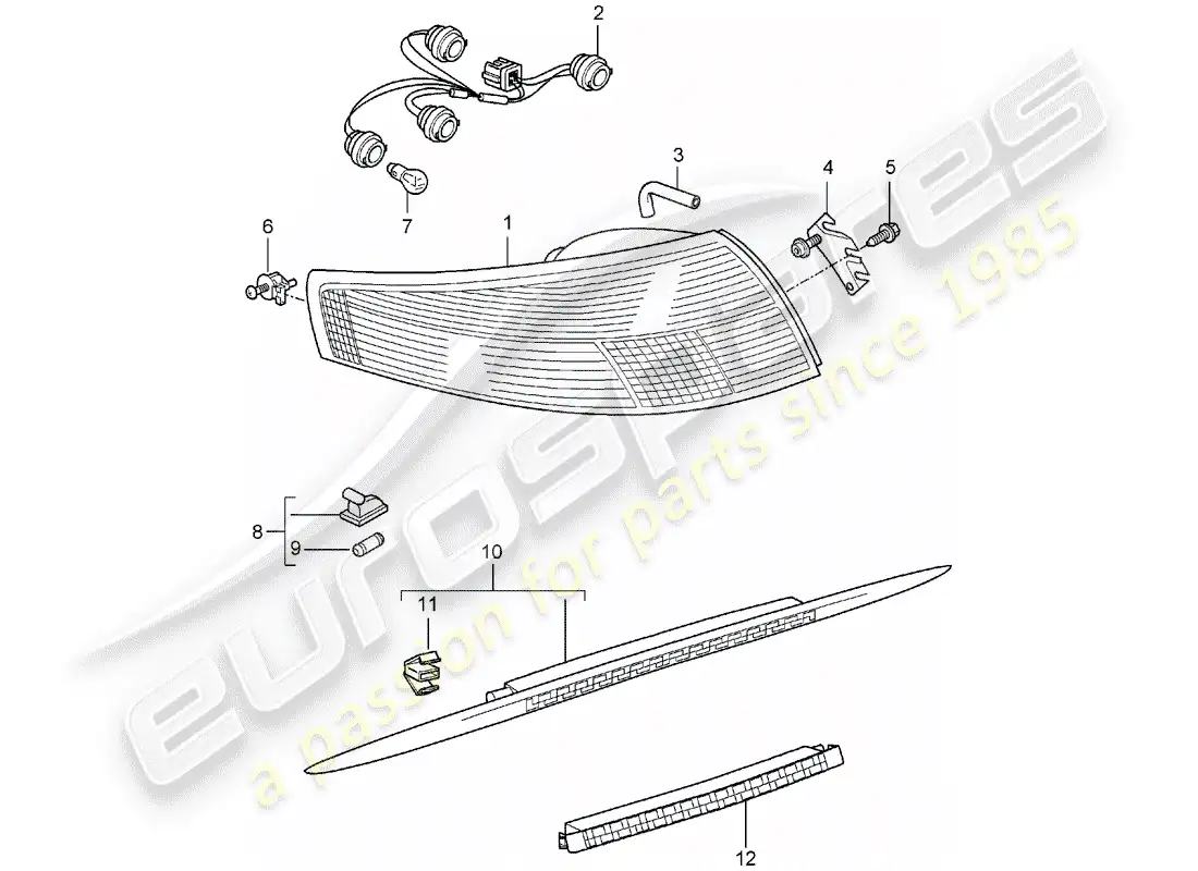 porsche 2007 (997-1) rear light parts diagram