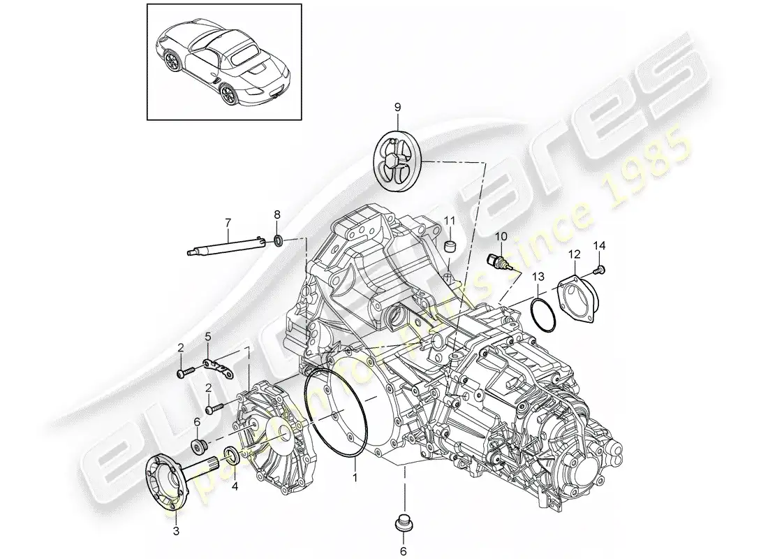 porsche 2011 (987 boxster) replacement transmission parts diagram