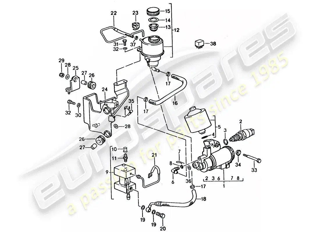 porsche 1995 (928) automatic transmission - lock control 1 parts diagram