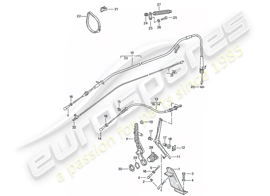 porsche 1991 (928) throttle control parts diagram