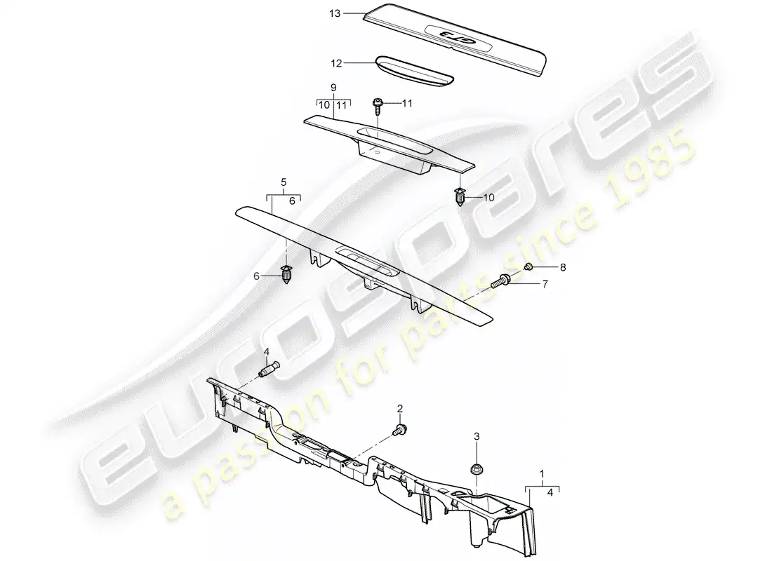 porsche 2011 (997-2 gt3) lining parts diagram