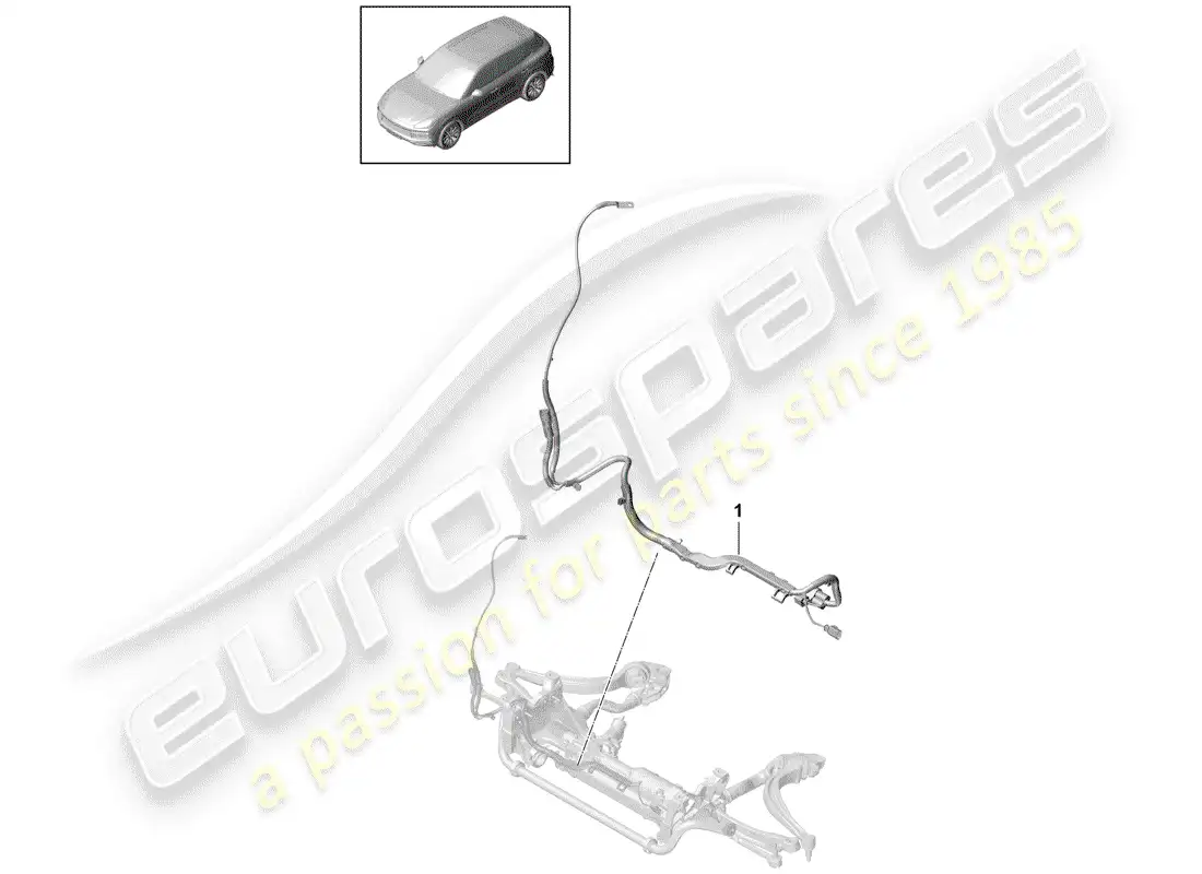 porsche 2019 (cayenne e3 9ya/9yb) wiring harnesses parts diagram