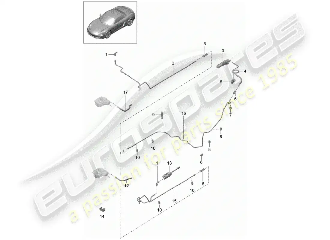 porsche 2014 (981 boxster) clutch actuation parts diagram
