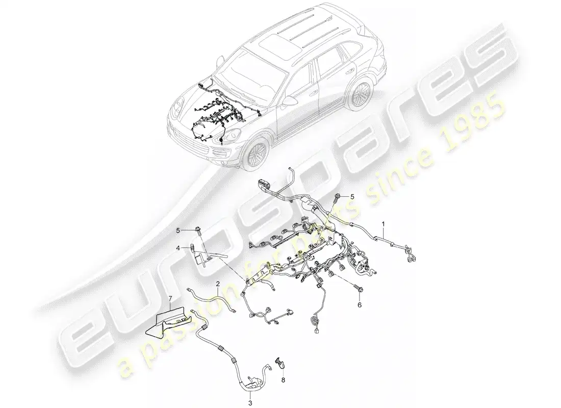 porsche 2014 (cayenne e2 92a) wiring harnesses part diagram