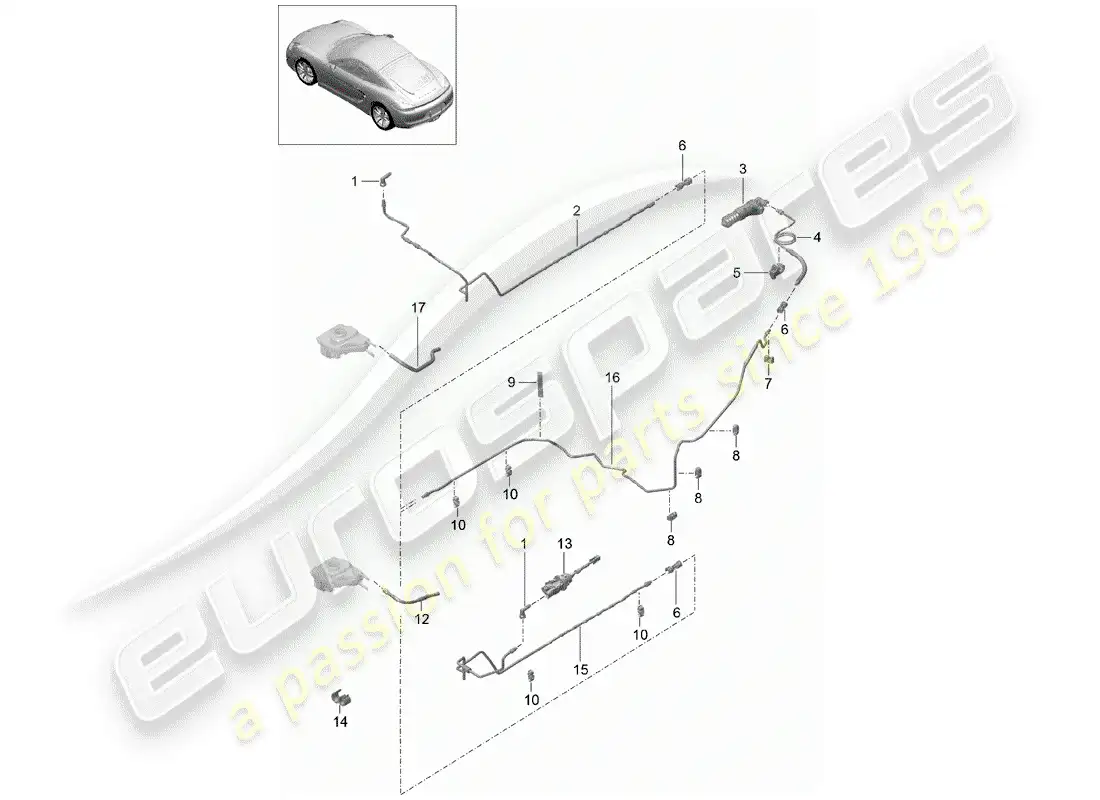 porsche 2016 (981 cayman) clutch actuation parts diagram