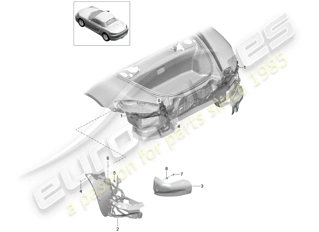 porsche 2018 (718 boxster) fasteners parts diagram
