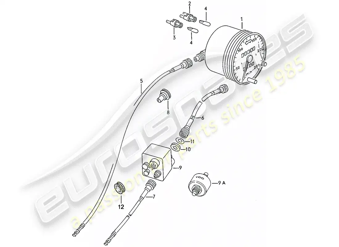 porsche 1978 (924) speedometer - d >> - mj 1978 parts diagram
