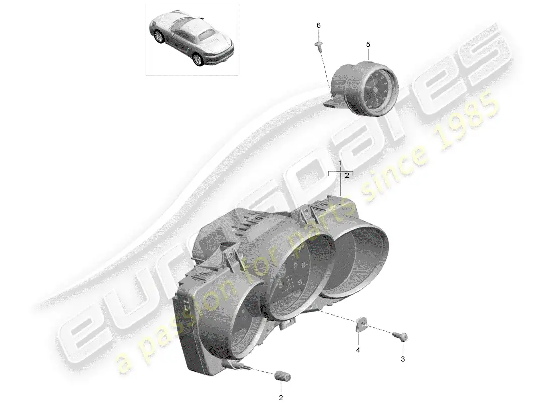 porsche 2018 (718 boxster) instrument cluster parts diagram