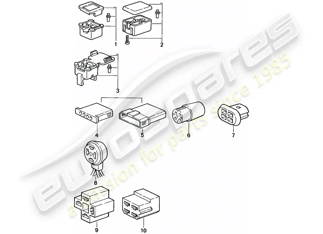 porsche 1988 (924s) connector housing - 4-pole parts diagram